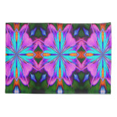 Housse D'oreillers Kaleidoscope Abstrait Violet Et Turquoise (Dos)