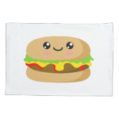 Housse D'oreillers Kawaii Burger (Dos-gauche)