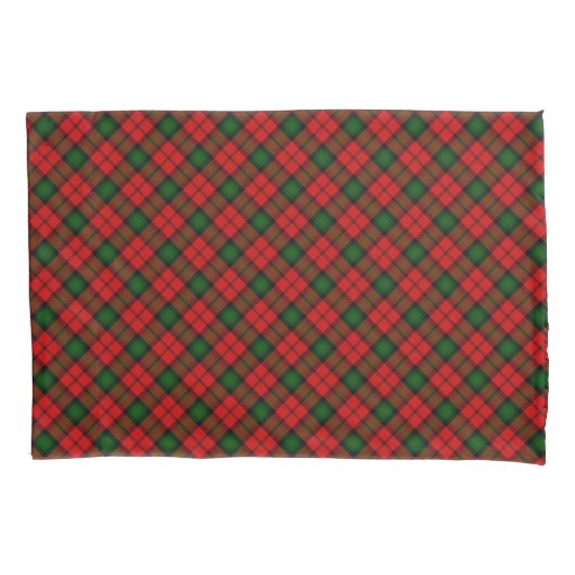 Housse D'oreillers Kerr tartan rouge vert plaid (devant)