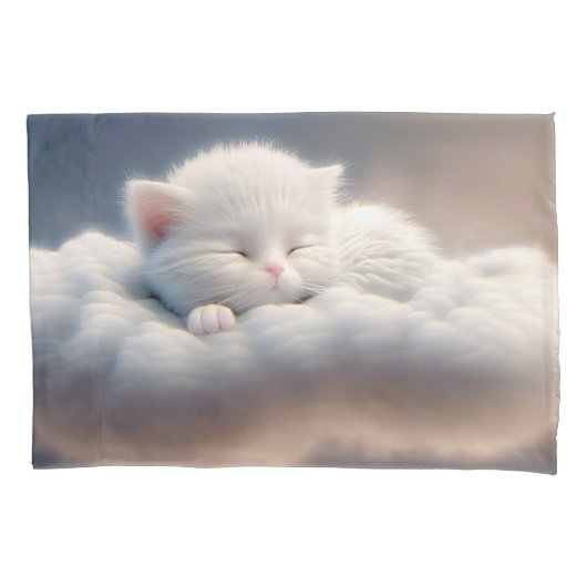 Housse D'oreillers Kitten Dormir Sur Un Nuage (devant)