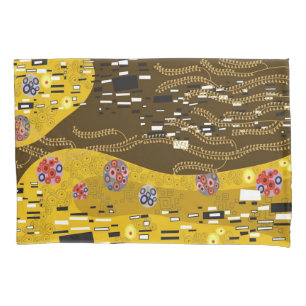 Housse D'oreillers Klimt a inspiré l'art Nouveau d'or le baiser