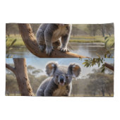 Housse D'oreillers Koala jeune par un lac (Dos)
