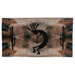 Housse D'oreillers Kokopelli Sud-Ouest Désert Mosaic King Terme