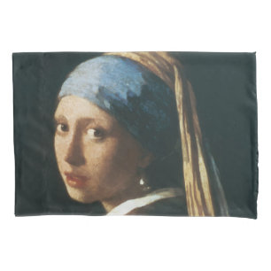 Housse D'oreillers La fille avec une boucle d'oreille de perle