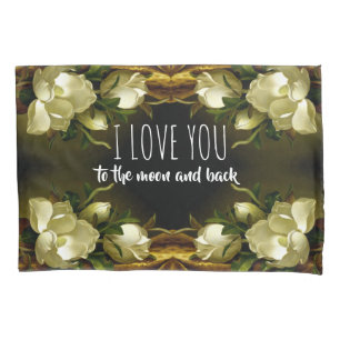 Housse D'oreillers La Fleur de Magnolia Heade Je T'Aime Le Pillowcase