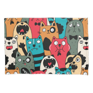 Housse D'oreillers La foule de chats