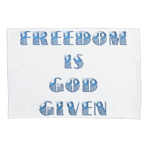 Housse D'oreillers La liberté est donnée par Dieu, bleu
