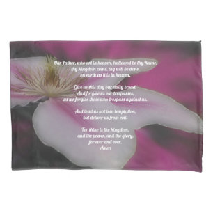 Housse D'oreillers La prière du Seigneur Notre Père Clematis