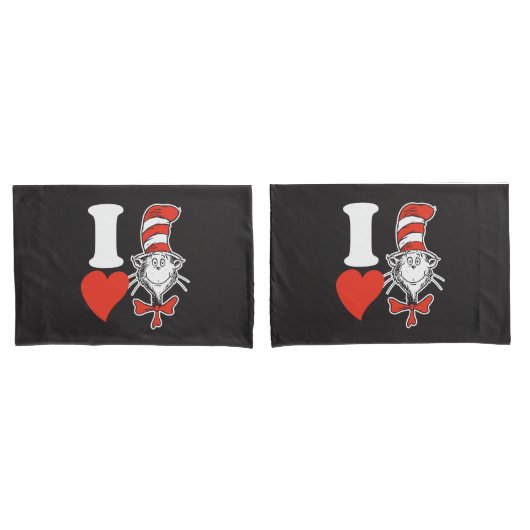 Housse D'oreillers La Saint-Valentin du Dr Seuss | J'adore le Chat da (devant-Set)