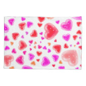 Housse D'oreillers L'amour, tant de coeurs, Blanc (Dos)