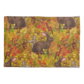 Housse D'oreillers Lapin d'automne sur ocre (Dos)