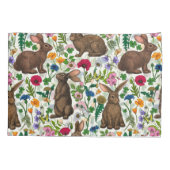 Housse D'oreillers Lapins et fleur sauvage (Dos-gauche)