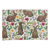 Housse D'oreillers Lapins et fleur sauvage (devant-Droit)