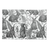 Housse D'oreillers Lapins et flore boisée2 Coque Coussin (Dos-gauche)
