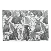 Housse D'oreillers Lapins et flore boisée2 Coque Coussin (Dos-Droit)