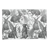 Housse D'oreillers Lapins et flore boisée2 Coque Coussin (devant-Droit)