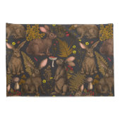 Housse D'oreillers Lapins et la flore boisée Coussin Coque (Dos-Droit)