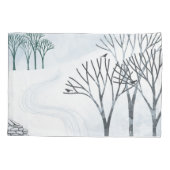Housse D'oreillers L'Art Paysager De Neige D'Hiver (Dos-gauche)