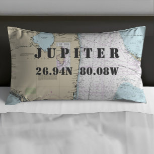 Housse D'oreillers Latitude Longitude Sud Forida Carte Nautique