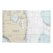 Housse D'oreillers Latitude Longitude Sud Forida Carte Nautique (Dos)