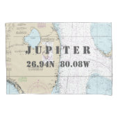 Housse D'oreillers Latitude Longitude Sud Forida Carte Nautique (devant)