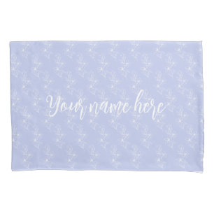 Housse D'oreillers Lavande Botanique Floral Bleu Chambre Nom personna