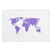 Housse D'oreillers L'aventure verte et pourpre de carte du monde (devant-Droit)