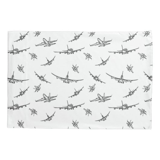 Housse D'oreillers L'avion esquisse // (Dos)