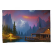 Housse D'oreillers Le Cabine dans l'anse sous la lune (devant-Droit)