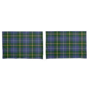 Housse D'oreillers le coussin enferme le plaid de tartan bleu de la
