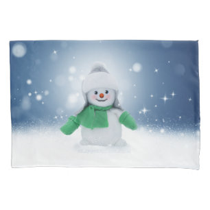 Housse D'oreillers Le personnage de bonhomme de neige de Noël adorabl