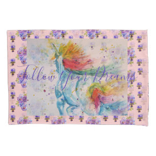 Housse D'oreillers Le Pillowcase rose floral de la peinture de l'Unic