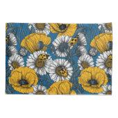 Housse D'oreillers Le pré en jaune et bleu (Dos)