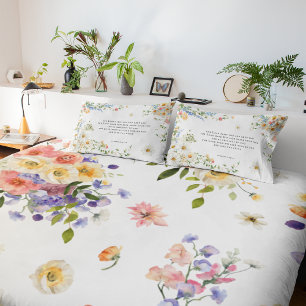 Housse D'oreillers Le Seigneur Vous Bénit   Floral Christian