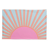Housse D'oreillers Le Soleil 02 Retro Soleil Rose Et Bleu Soleil (Dos)