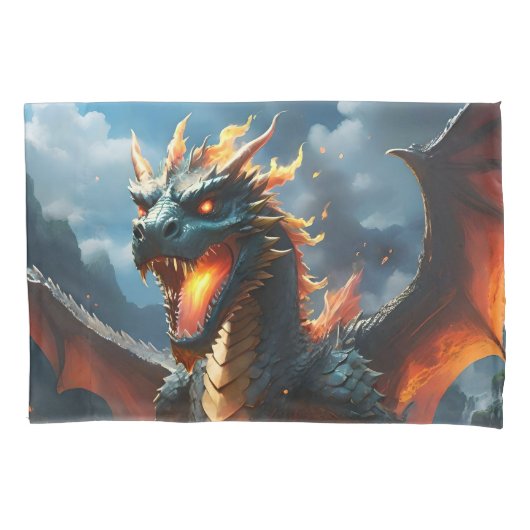 Housse D'oreillers "Le souffle d'Inferno : la flamme du dragon" (devant)