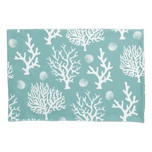 Housse D'oreillers Le vert de la mer Blanche et du corail de mer
