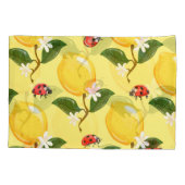 Housse D'oreillers Lemon Ladybug : Motif jaune tropical. (Dos)