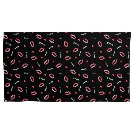 Housse D'oreillers Les câlins et les baisers à lèvres de l'amour (devant-gauche)