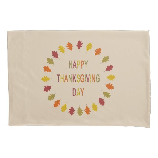 Housse D'oreillers Les Feuilles de chêne de Thanksgiving (devant)