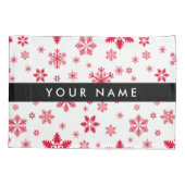 Housse D'oreillers Les flocons rouges, Votre nom, Personnalisez (Dos)