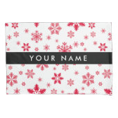 Housse D'oreillers Les flocons rouges, Votre nom, Personnalisez (devant)