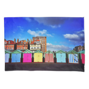 Housse D'oreillers Les huttes de plage d'été de Brighton et de Hove c