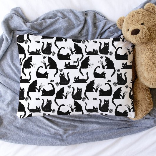 Housse D'oreillers Les mauvais chats frappent des trucs sur