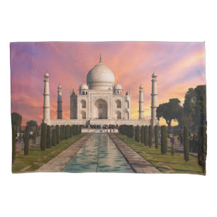 Housse D'oreillers Les monuments Vue colorée du Taj Mahal