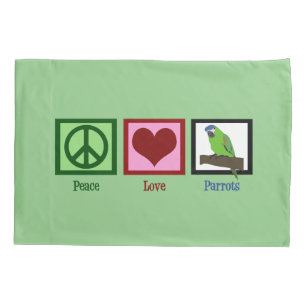 Housse D'oreillers Les perroquets d'amour pour la paix
