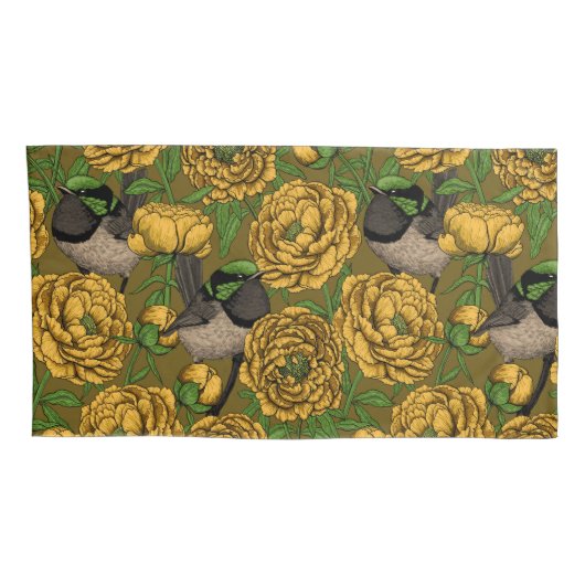 Housse D'oreillers Les pivoines et les brunes (Dos-Droit)