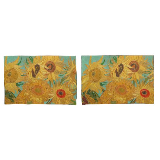 Housse D'oreillers Les tournesols de Van Gogh (devant-Set)