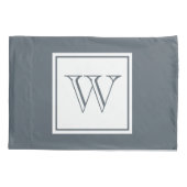 Housse D'oreillers Lettre initiale moderne Carré blanc (Dos)