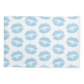 Housse D'oreillers Lèvres Bleues, Motif De Lèvres, Bleu, Baiser (Dos)